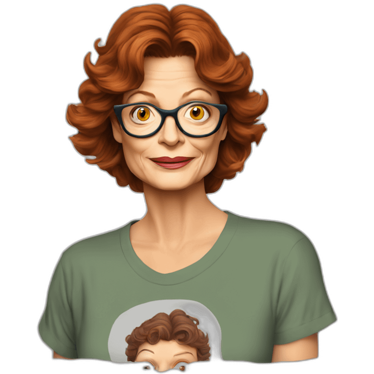 actor susan sarandon cartoon wearing tee emoji