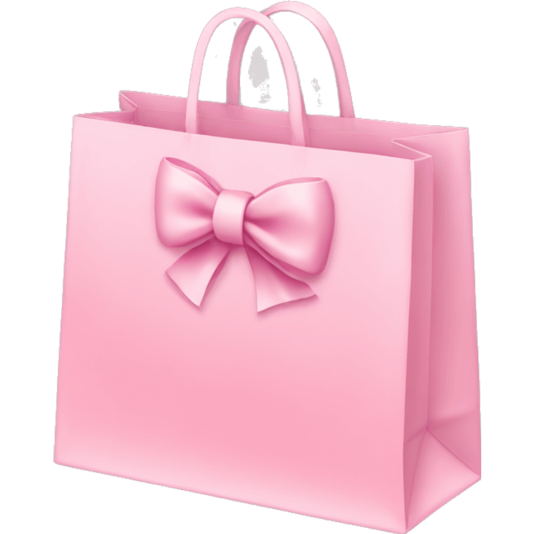 light pink shopping bag with bow emoji