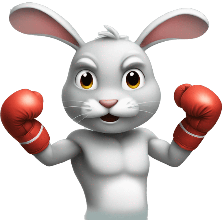 Rabbit boxing emoji