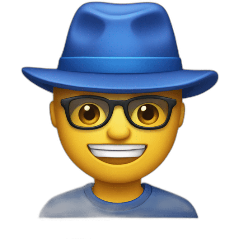 iphone with blue hat on emoji