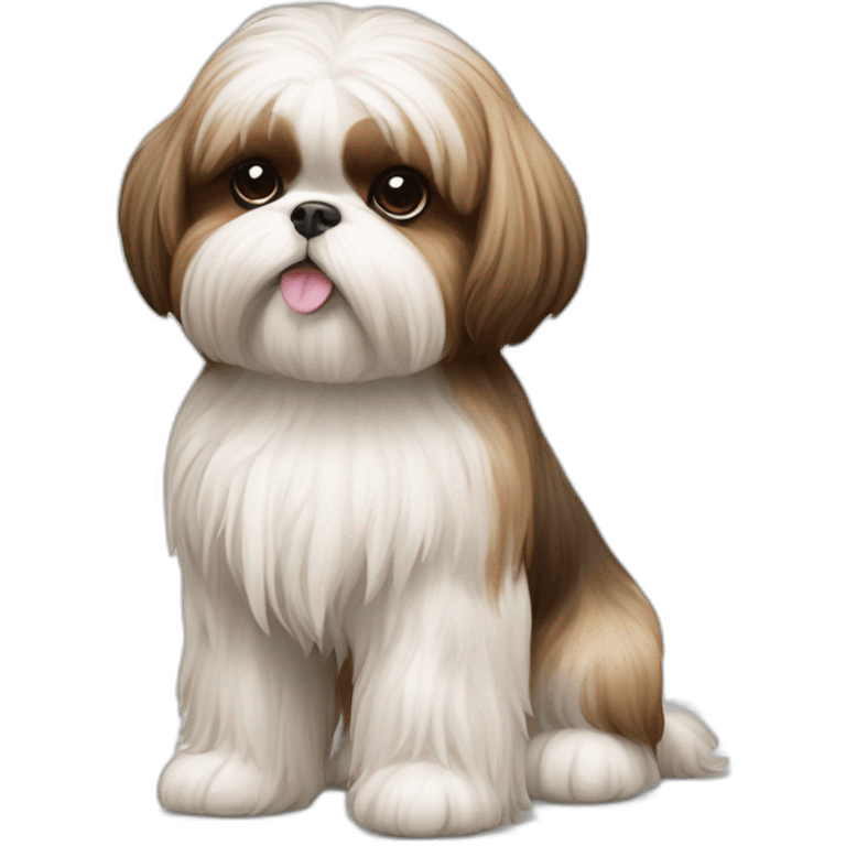 Dog Shih Tzu with long wool full-body emoji