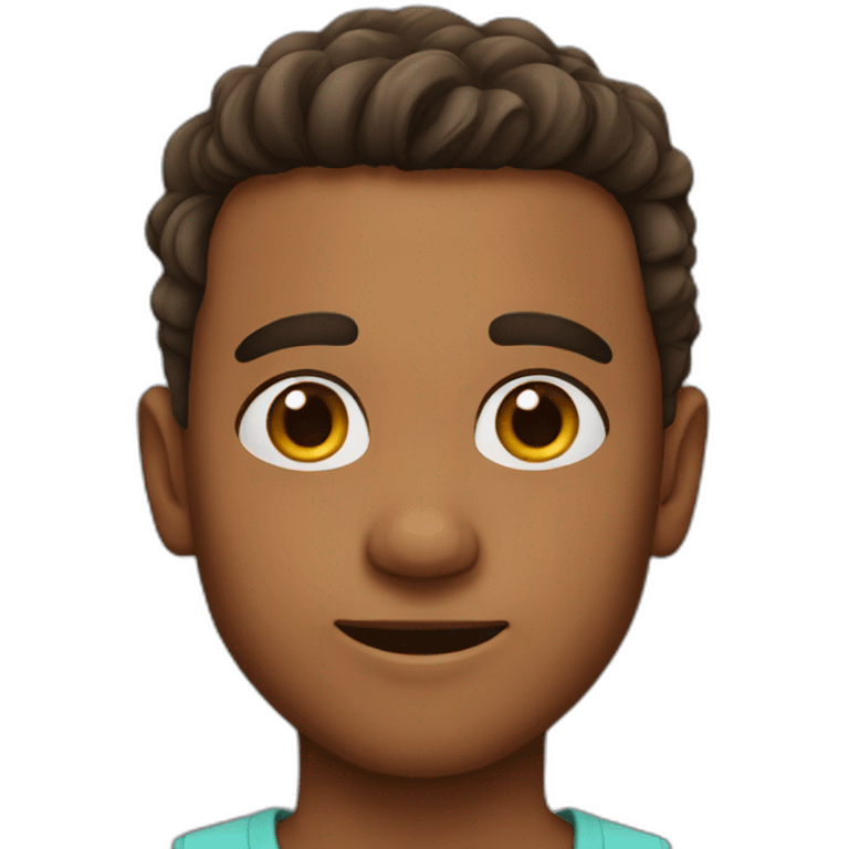 Boy with brow curry hair emoji