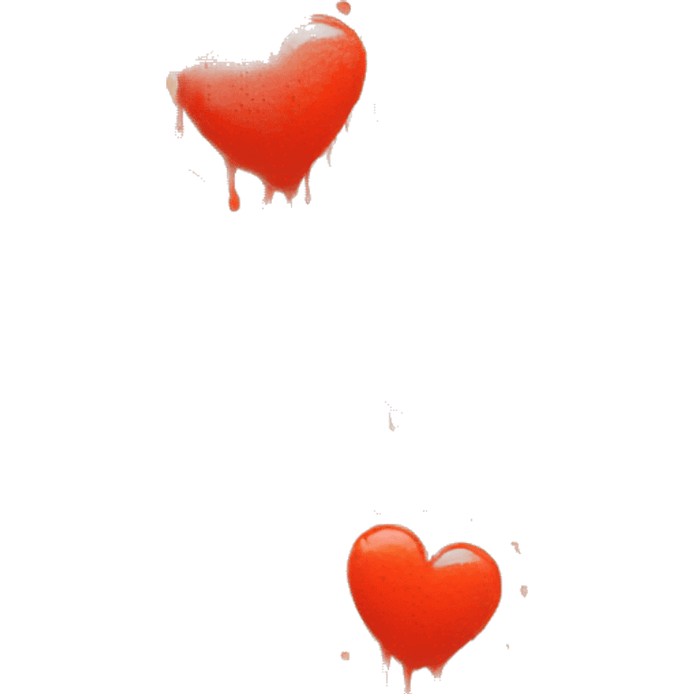 splattered paint heart glowing red-orange warmth emoji