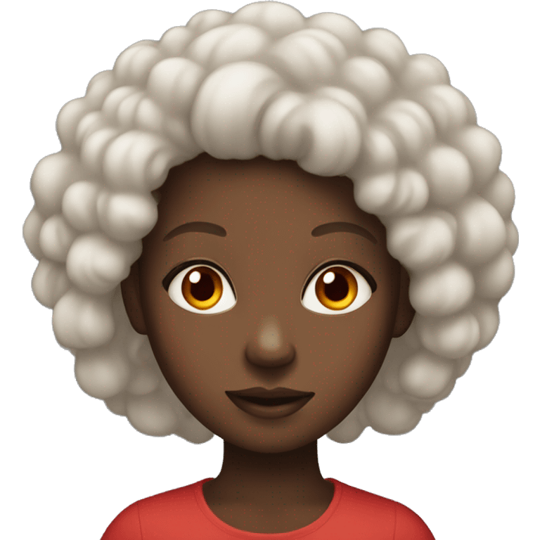 Black girl with red eyes and puffy hair emoji