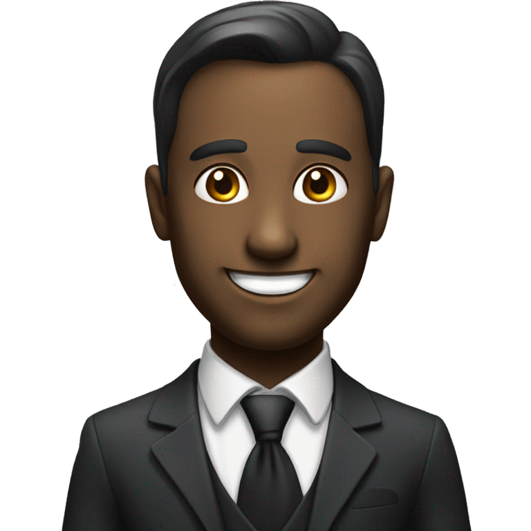 smiling man in formal attire realistic 5oclock shadow emoji