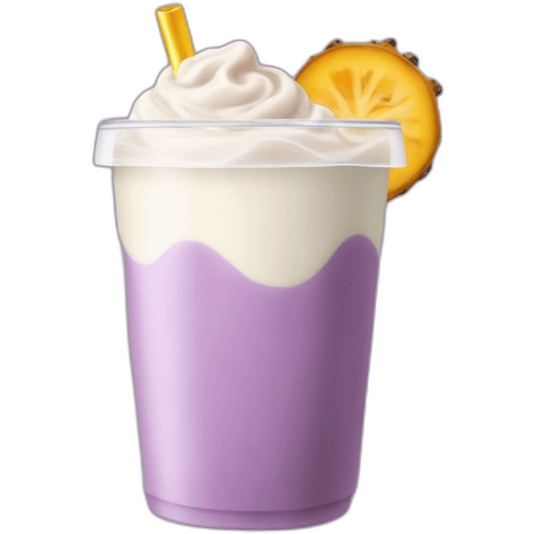 Taro milk tea with tapiocca boba emoji