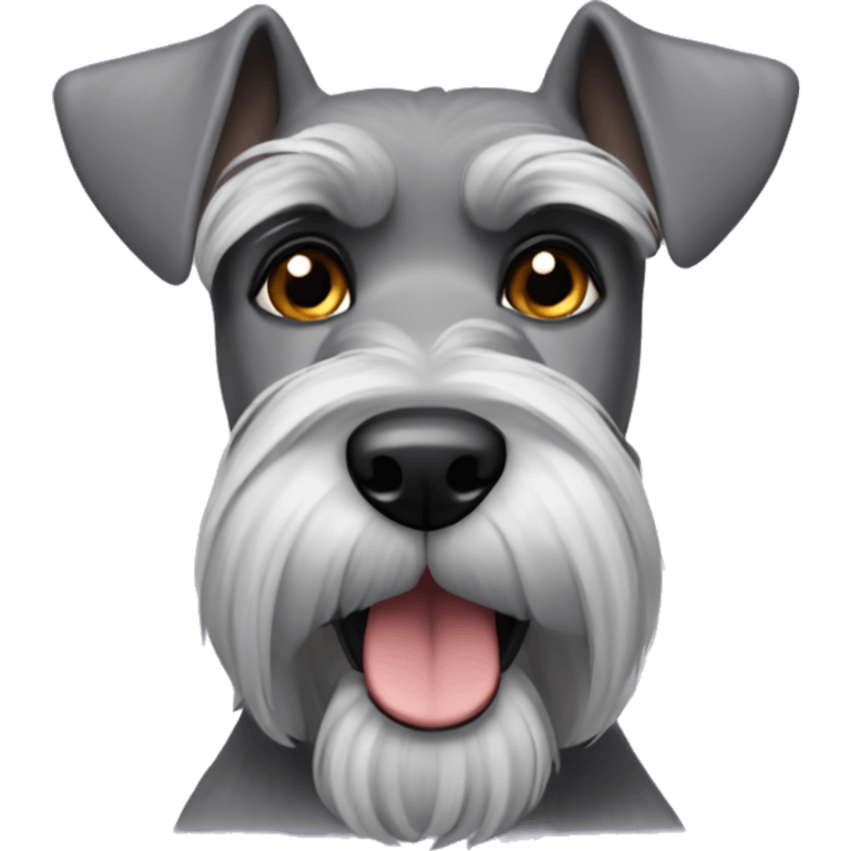 Gray schnauzer with big ears emoji