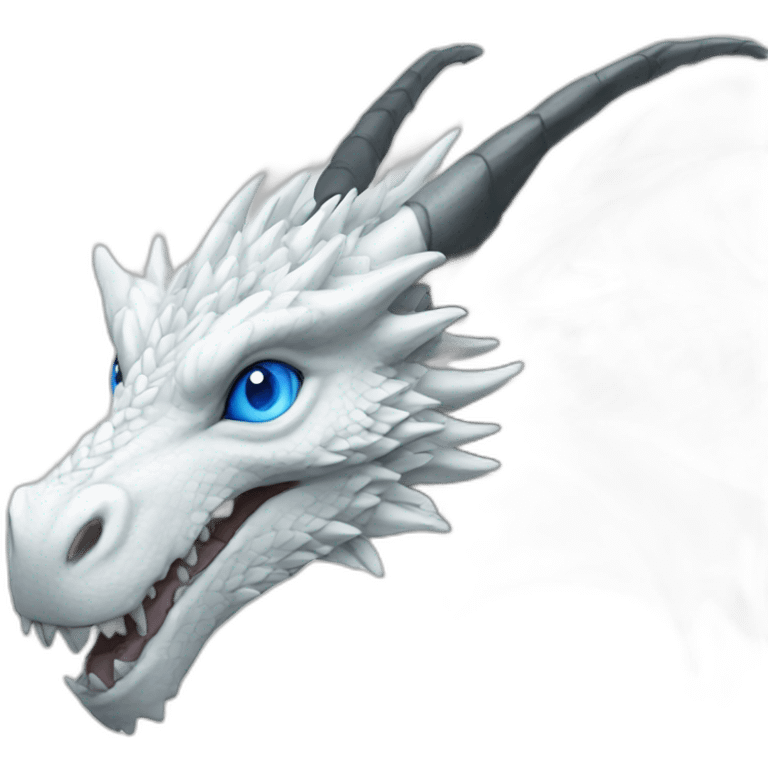 White Dragon with a Blue eyes realist emoji