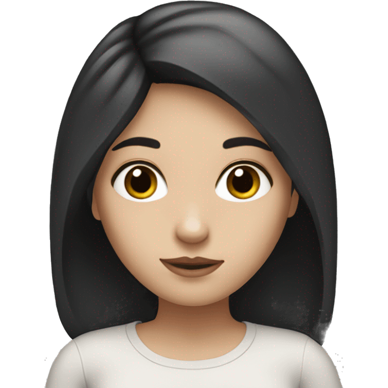 White girl with black hair emoji