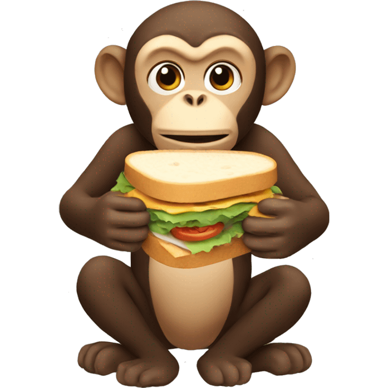 Monkey having sanwich emoji