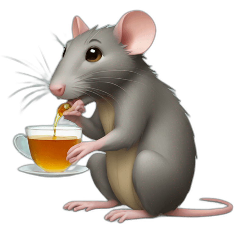 rat drinking tea emoji