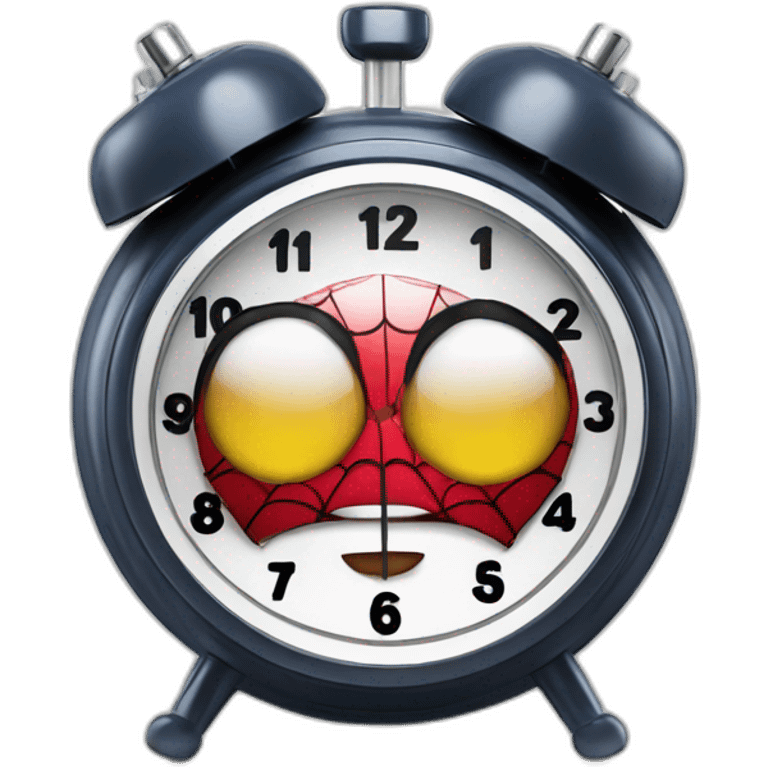 Funny spiderman alarm clock emoji