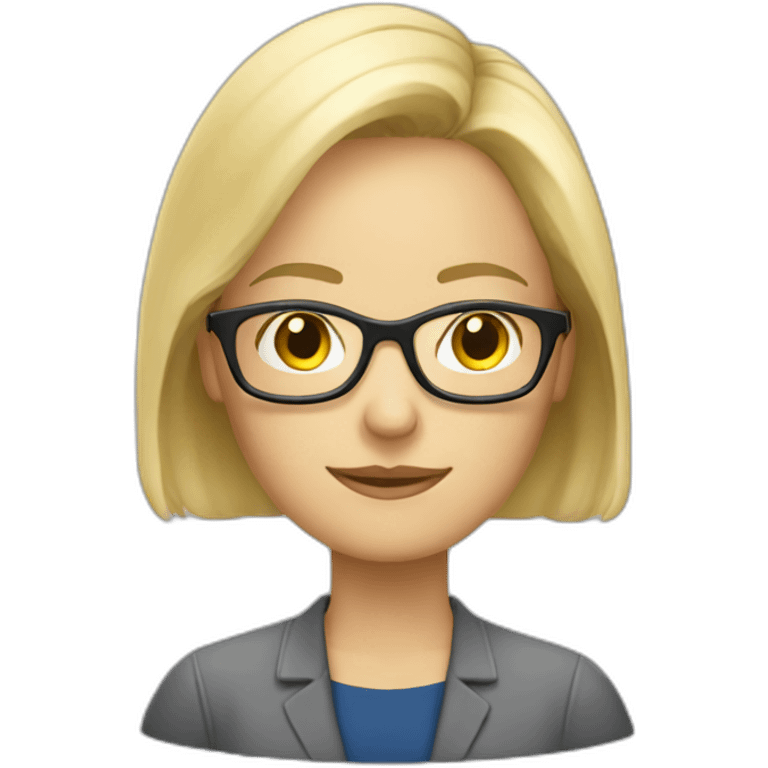 White blond teacher with glasses emoji