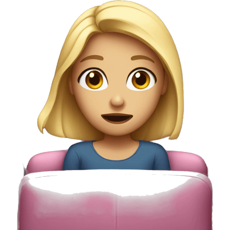 a girl watching tv emoji