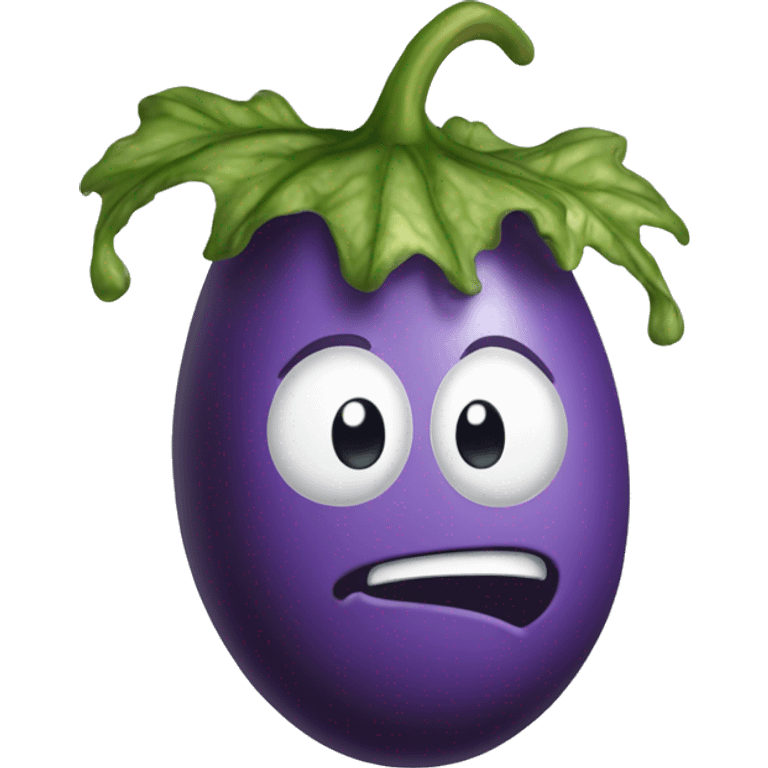 Sweating egg plant emoji