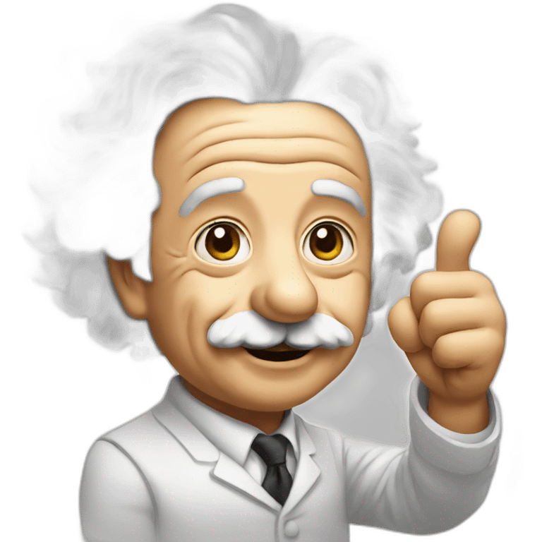 albert einstein with thumbs up emoji