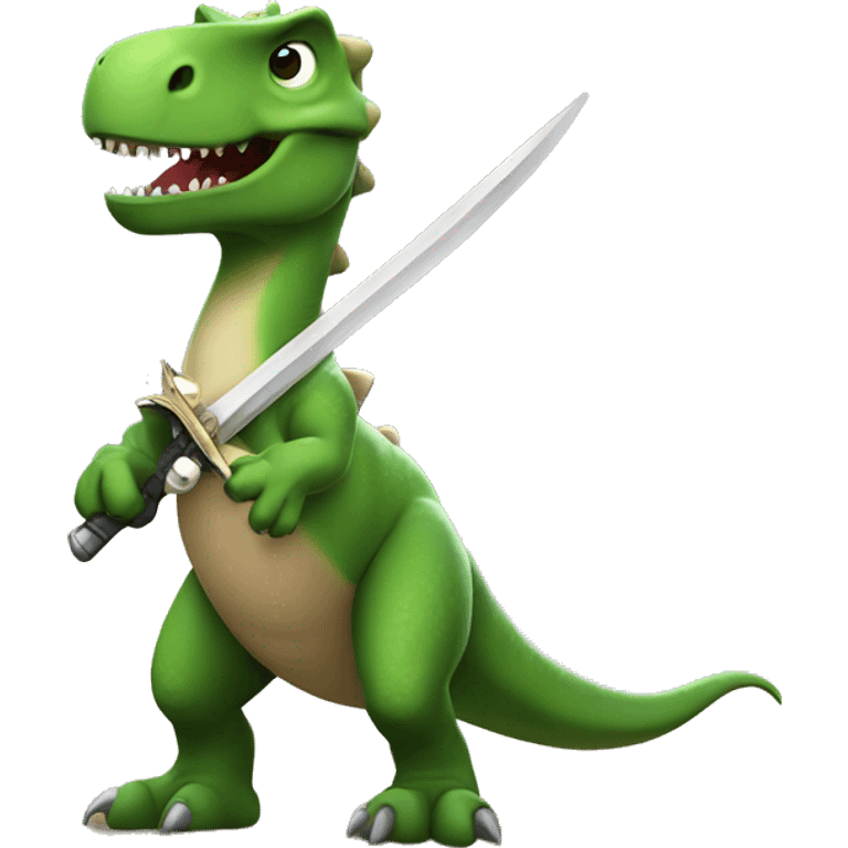 dinosaur with a sword emoji