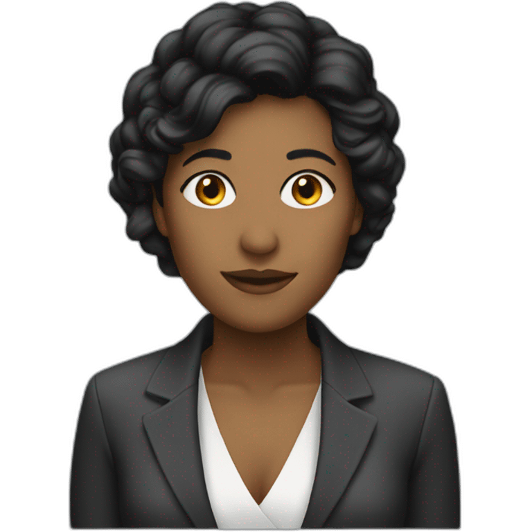 black hair lesbian journalist emoji