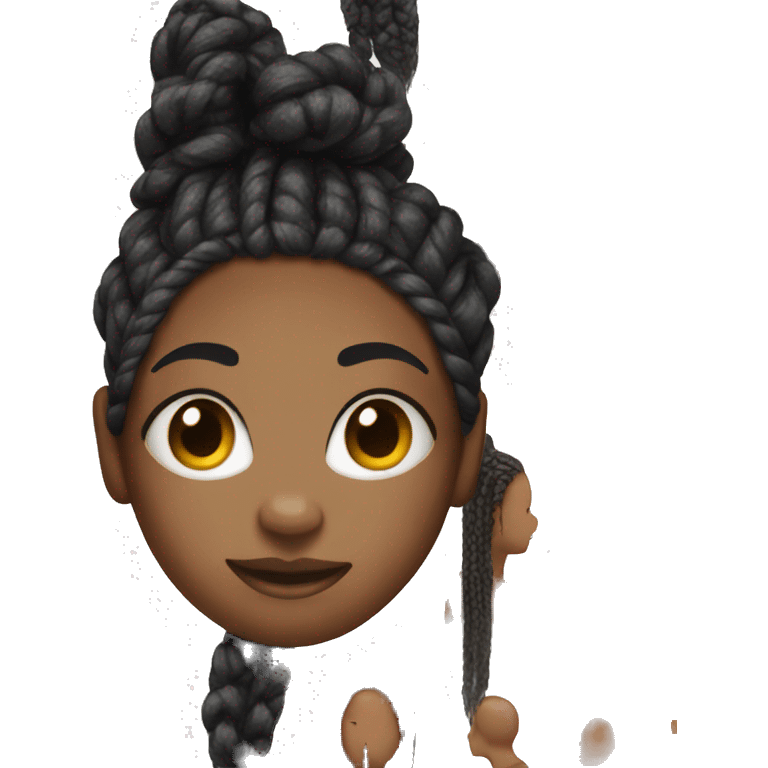 Black girl with box braids emoji