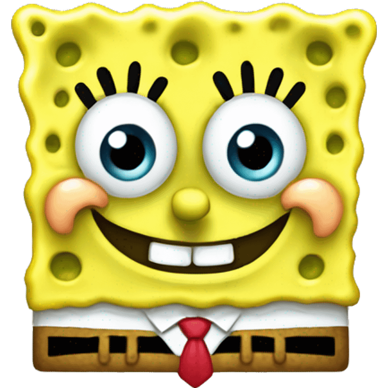 spongebob like an emoji very sharp, apple iOS style,  emoji