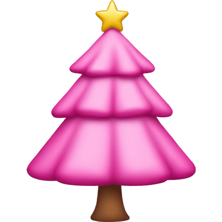 Pink christmas tree with bow on top emoji