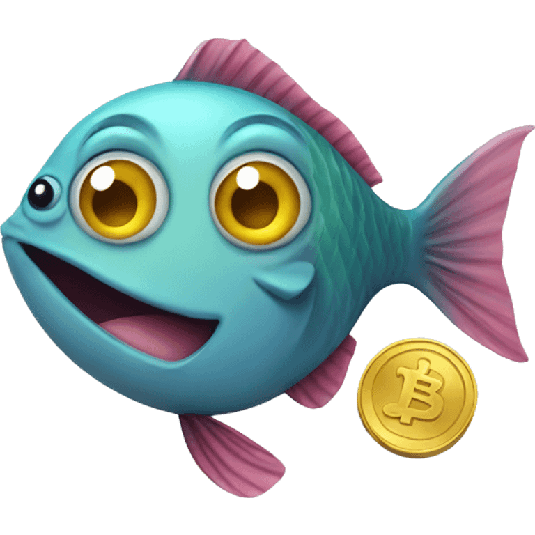 a fish with a coin emoji