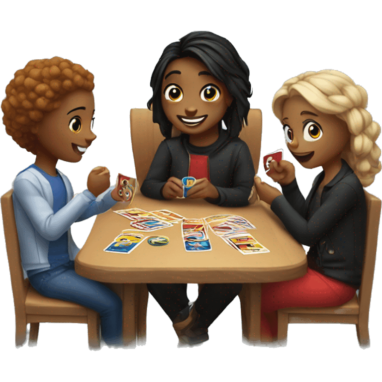 bestfriends playing uno emoji