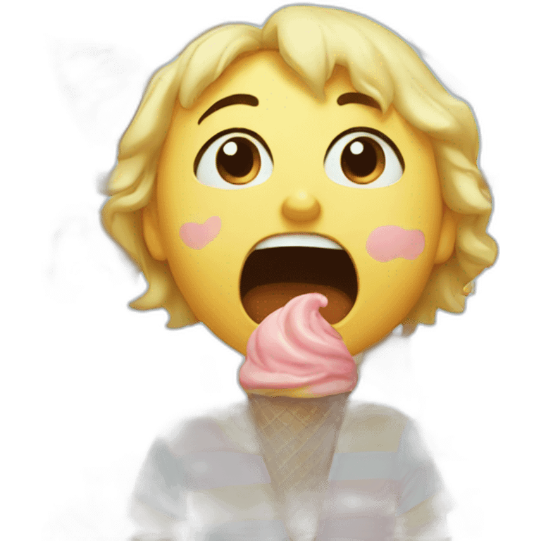 child crying with a melted ice cream emoji