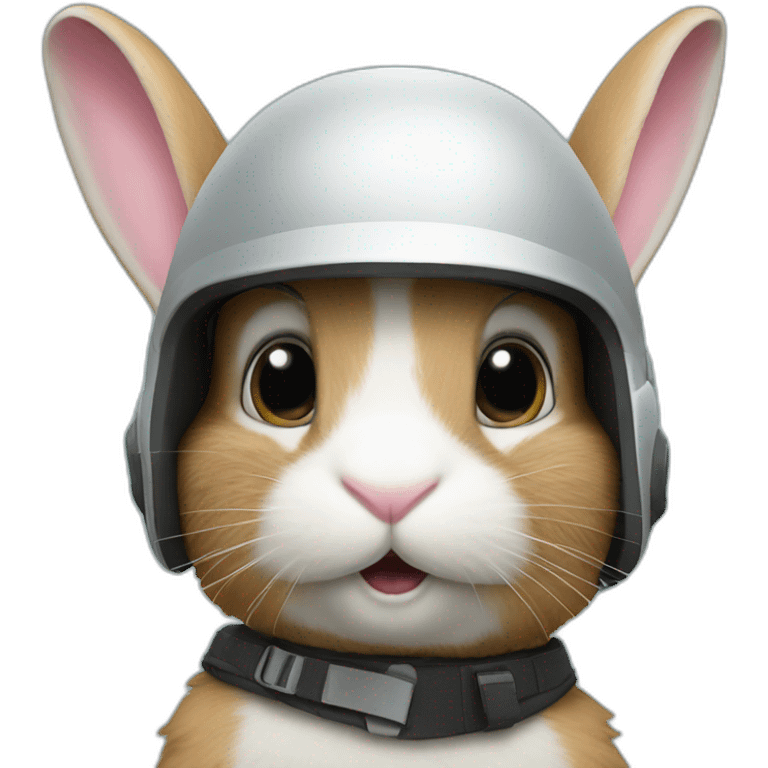 bunny wearing helmet emoji