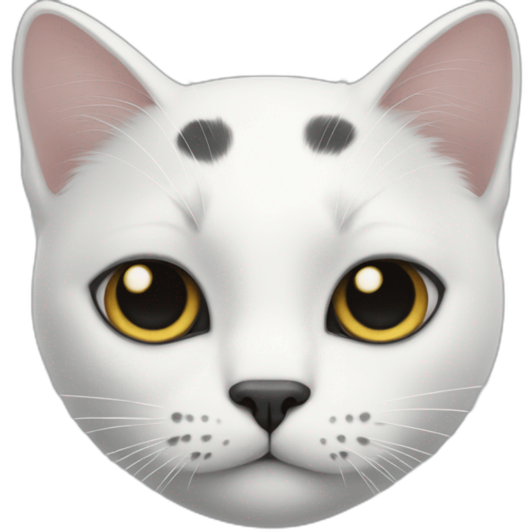 White cat with black spots emoji