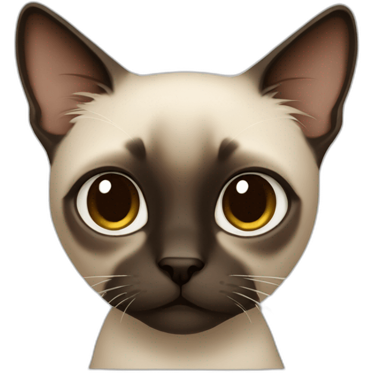 Very sad Siamese cat with Dark Brown hair emoji