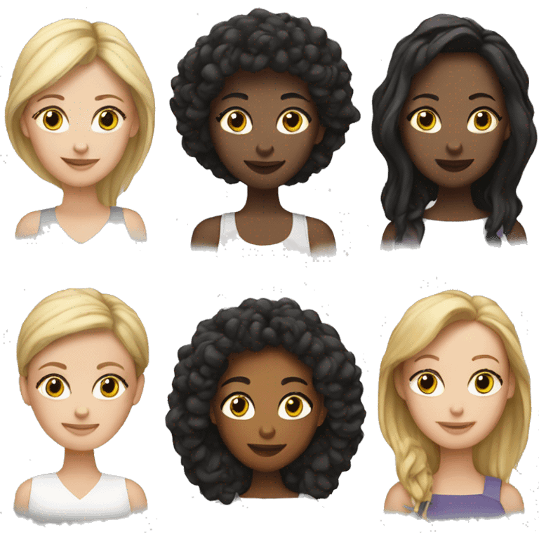 6 friends white women emoji