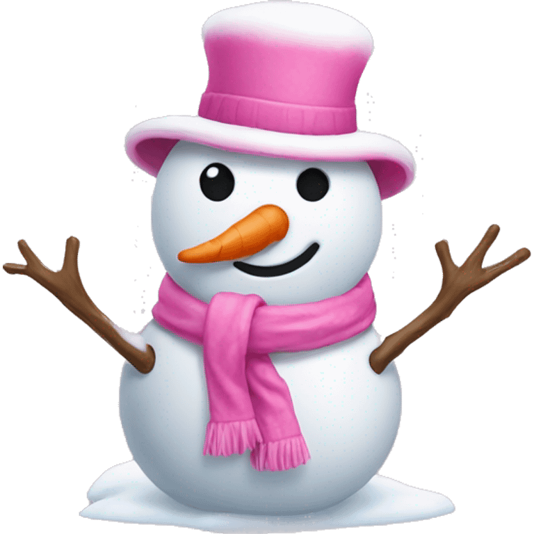 Pink Snowman emoji