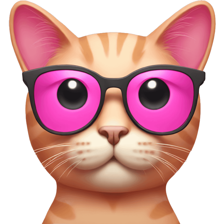 Pink cat with sunglasses  emoji