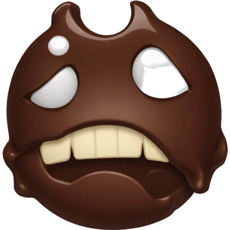 Sad chocolate mouth emoji