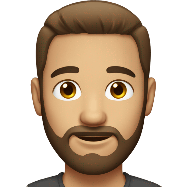 short haired guy with brown eyes and brown beard emoji