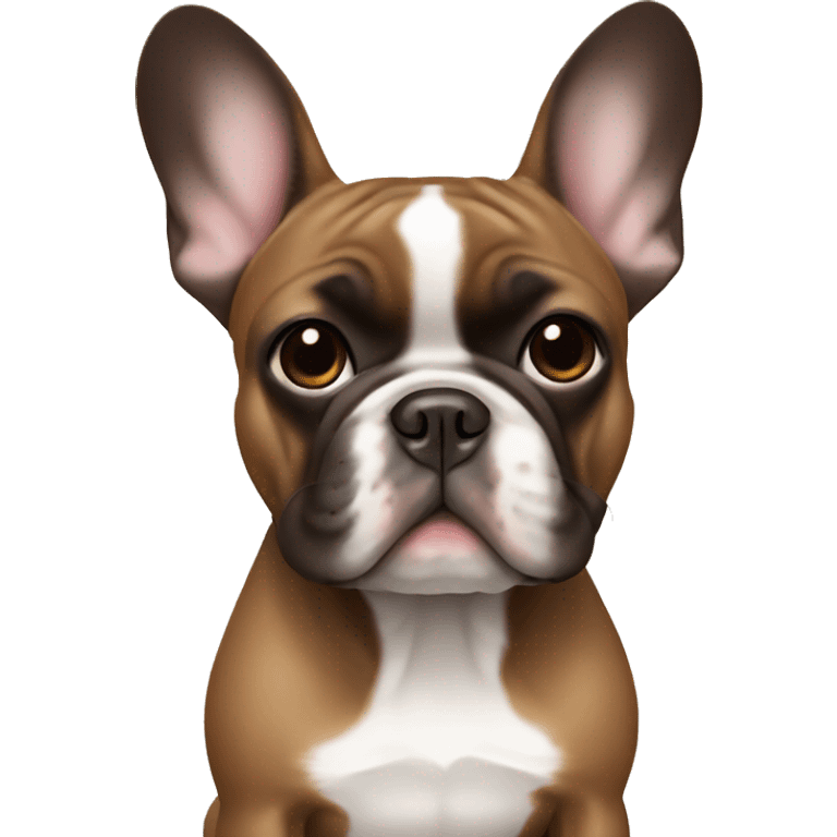 french bulldog with brown girl emoji