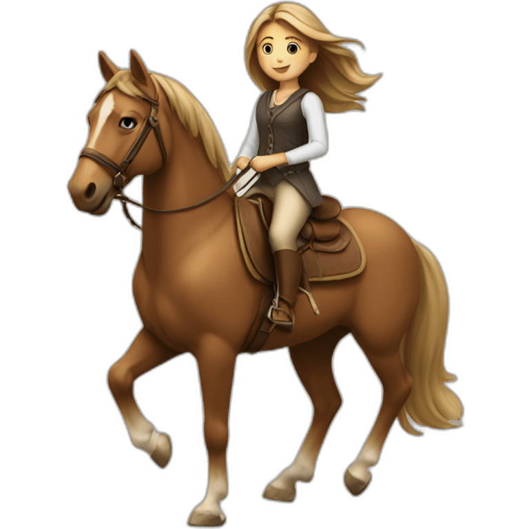 Fille sur cheval emoji