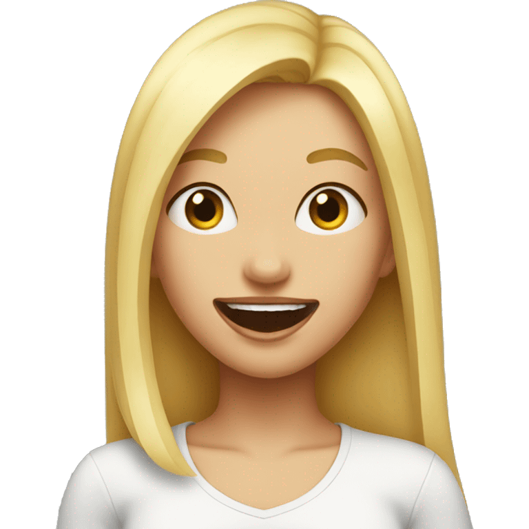 blonde girl sticking tongue out emoji