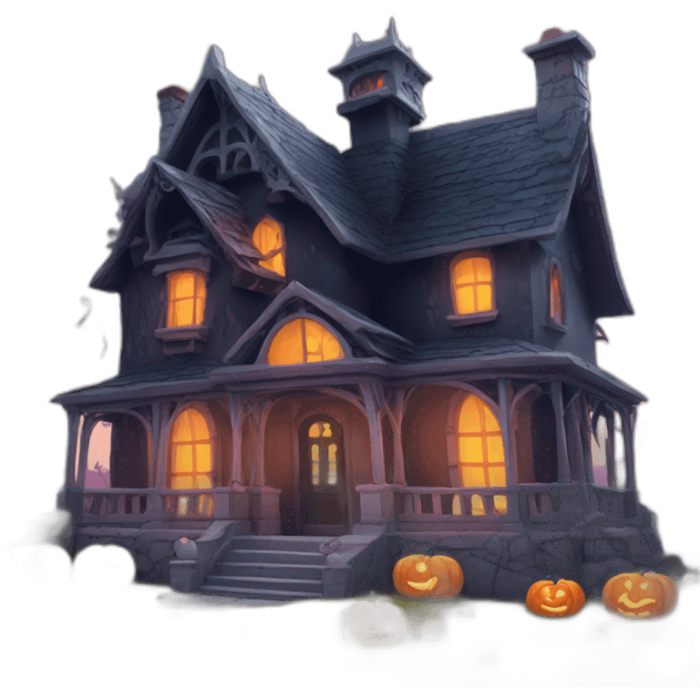 cute halloween mansion emoji