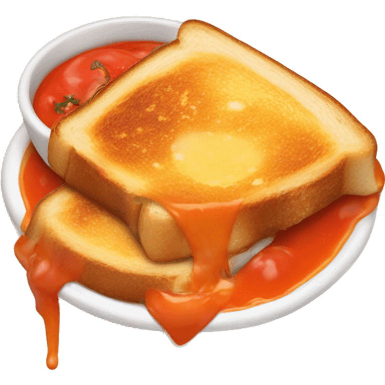 Grilled cheese with tomato soup  emoji