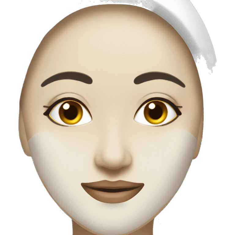 Lady with face mask spa beauty full face relaxing emoji