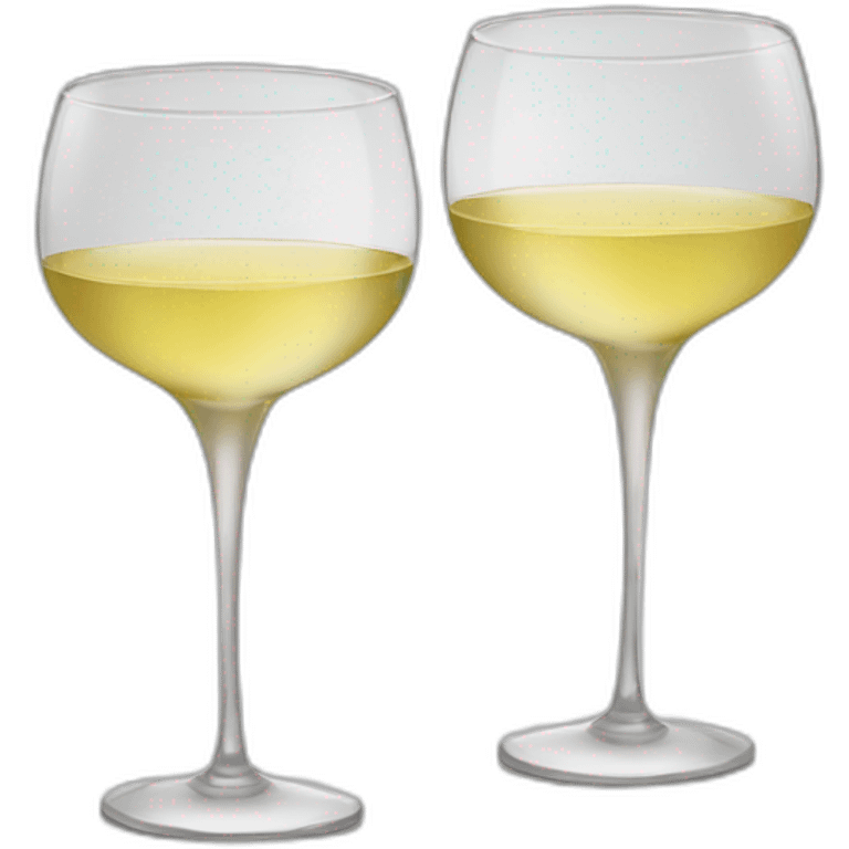 two glasses with white wine toasting emoji