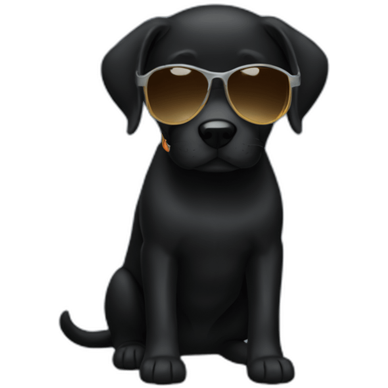 black lab sunglasses full body emoji