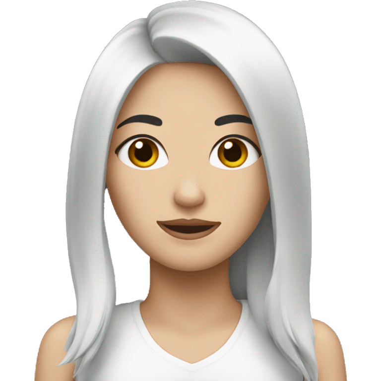 A white female with black hair emoji