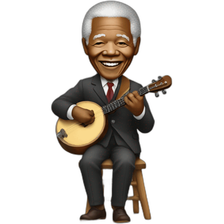 Nelson Mandela playing the banjo emoji