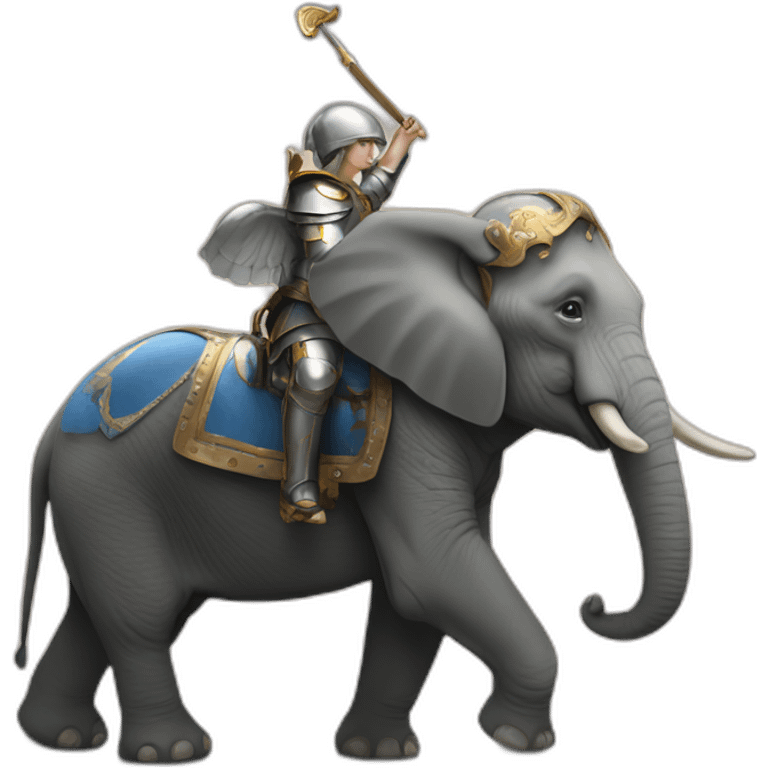 Elephant chevauchant Jeanne d’arc emoji