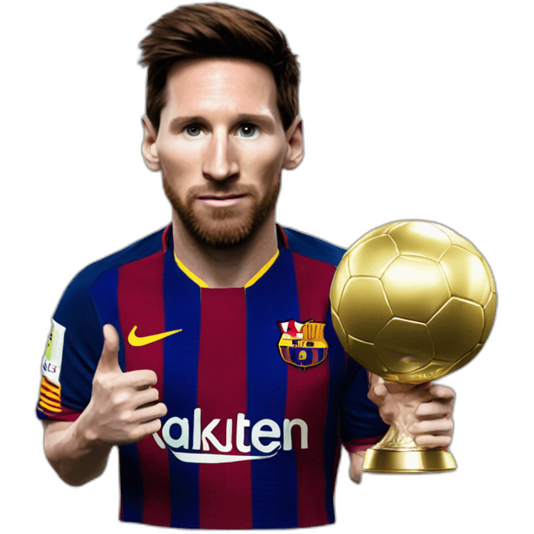 messi with ballon d'or emoji