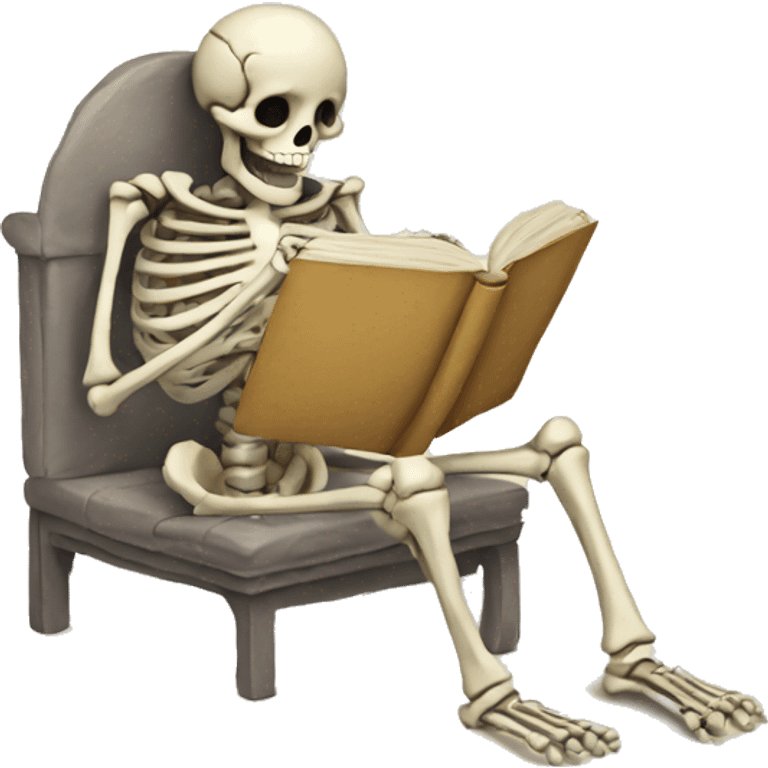 Skeleton reading emoji