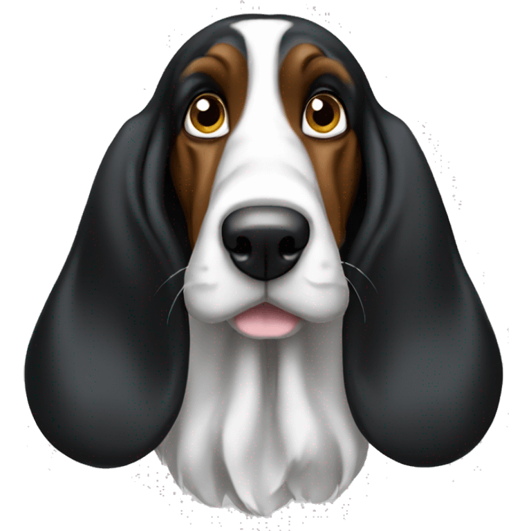 Black basset long body big ears emoji